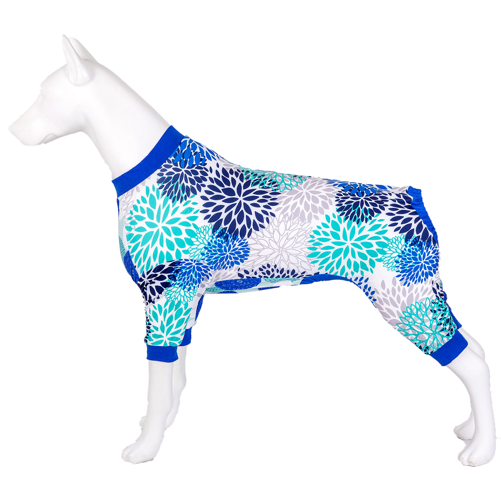 LovinPet Large Dog Pajamas Onesie - Floral Chrysanthemum Print Dog Sleepwear for Large Dogs