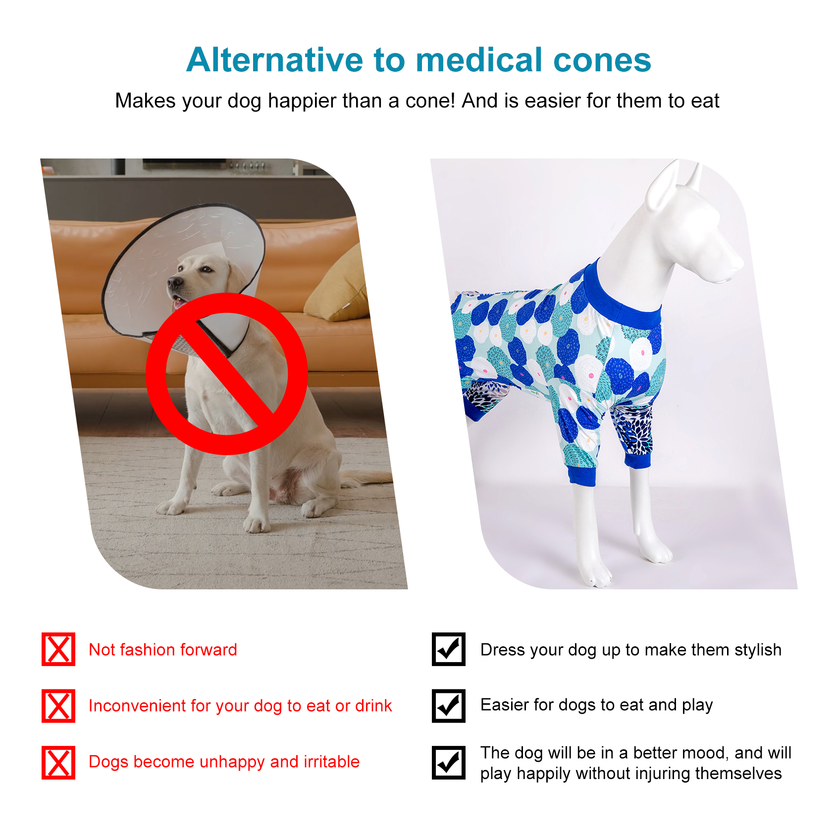 LovinPet Large Dog Pajamas Onesie - Floral Chrysanthemum Print Dog Sleepwear for Large Dogs