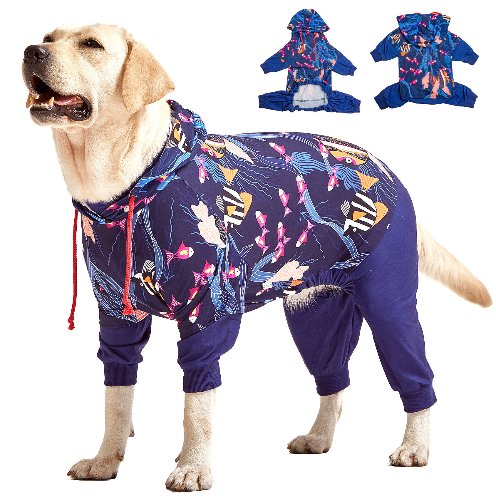 LovinPet Soft & Comfy Large Dog Pajamas with Belly Protection