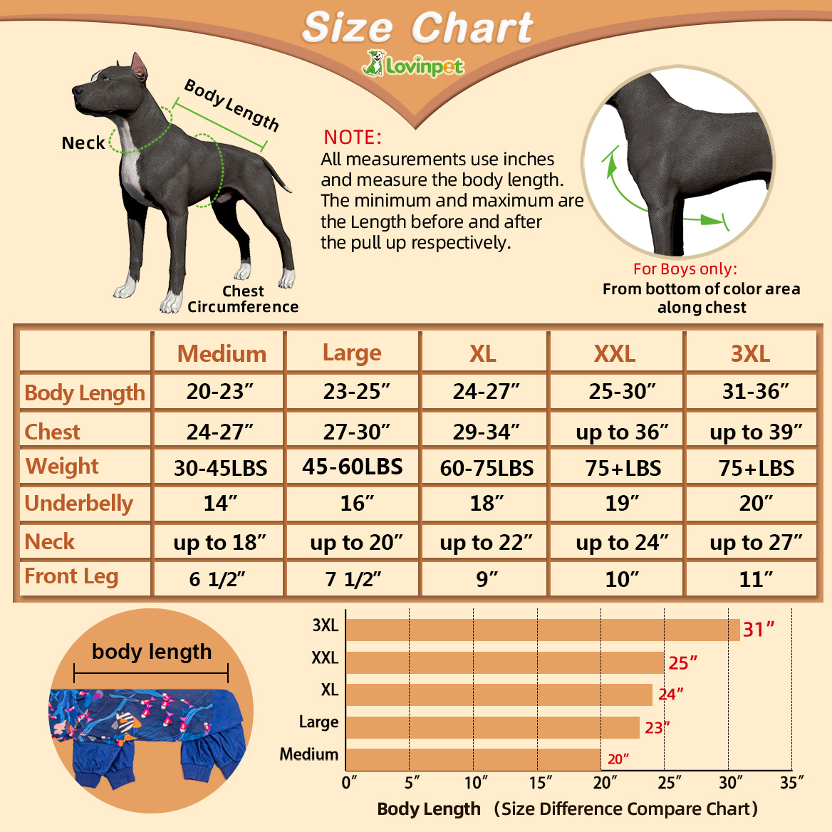 LovinPet Soft & Comfy Large Dog Pajamas with Belly Protection
