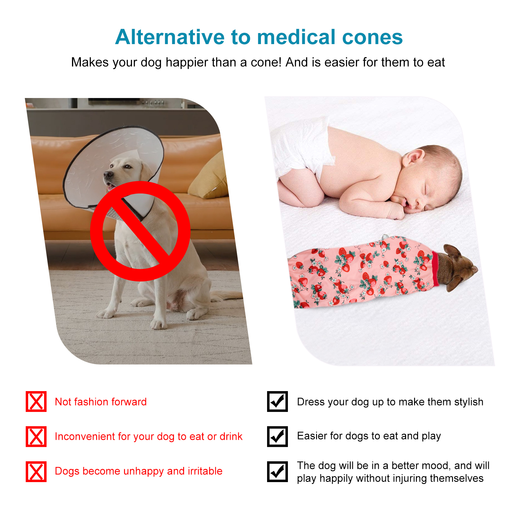 LovinPet Large Dog Jumpsuit Pajama - Sweet Strawberry and Floral Print for Large Dogs