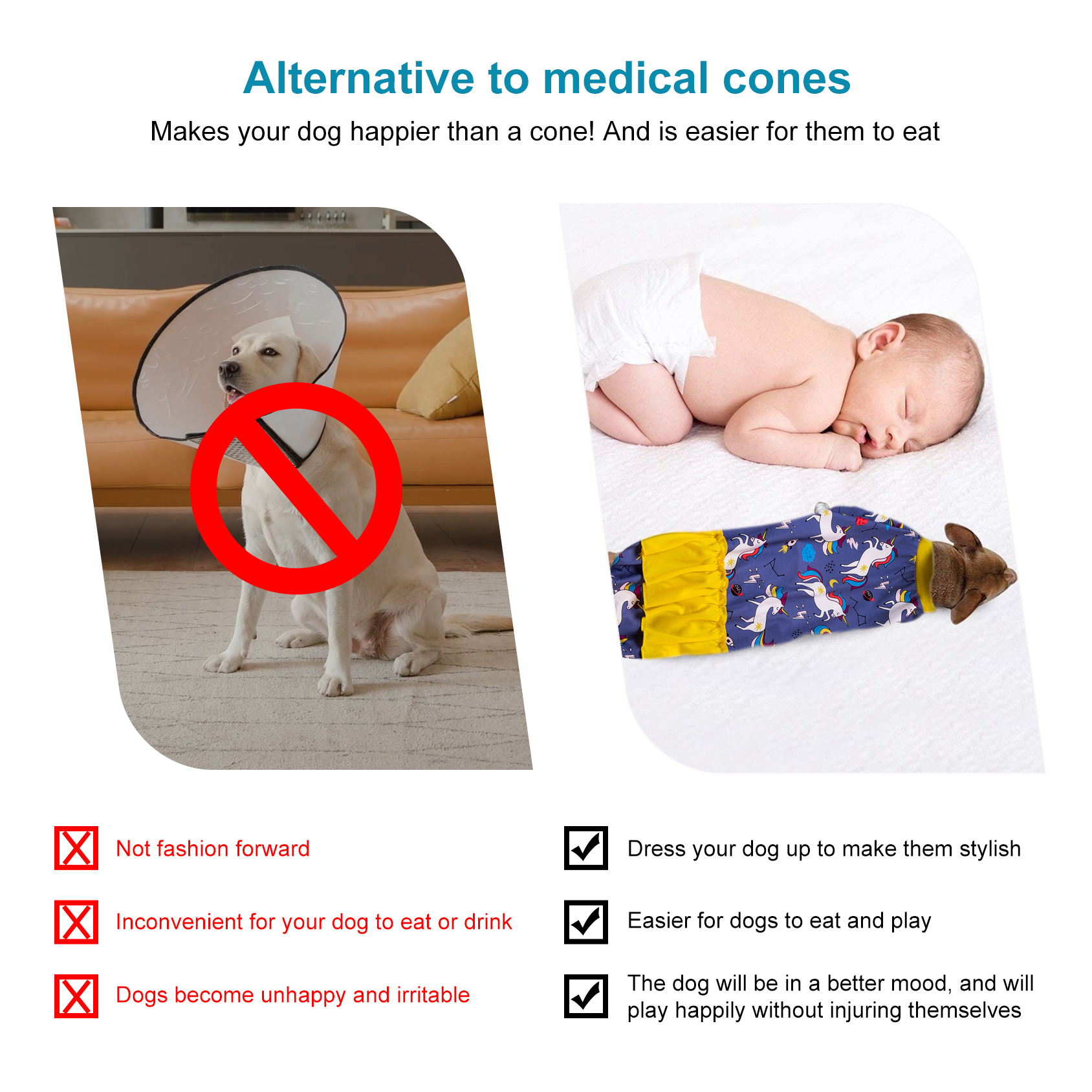 LovinPet Large Dog Pajamas Onesie with Skirt Tie - Magical Unicorn Design