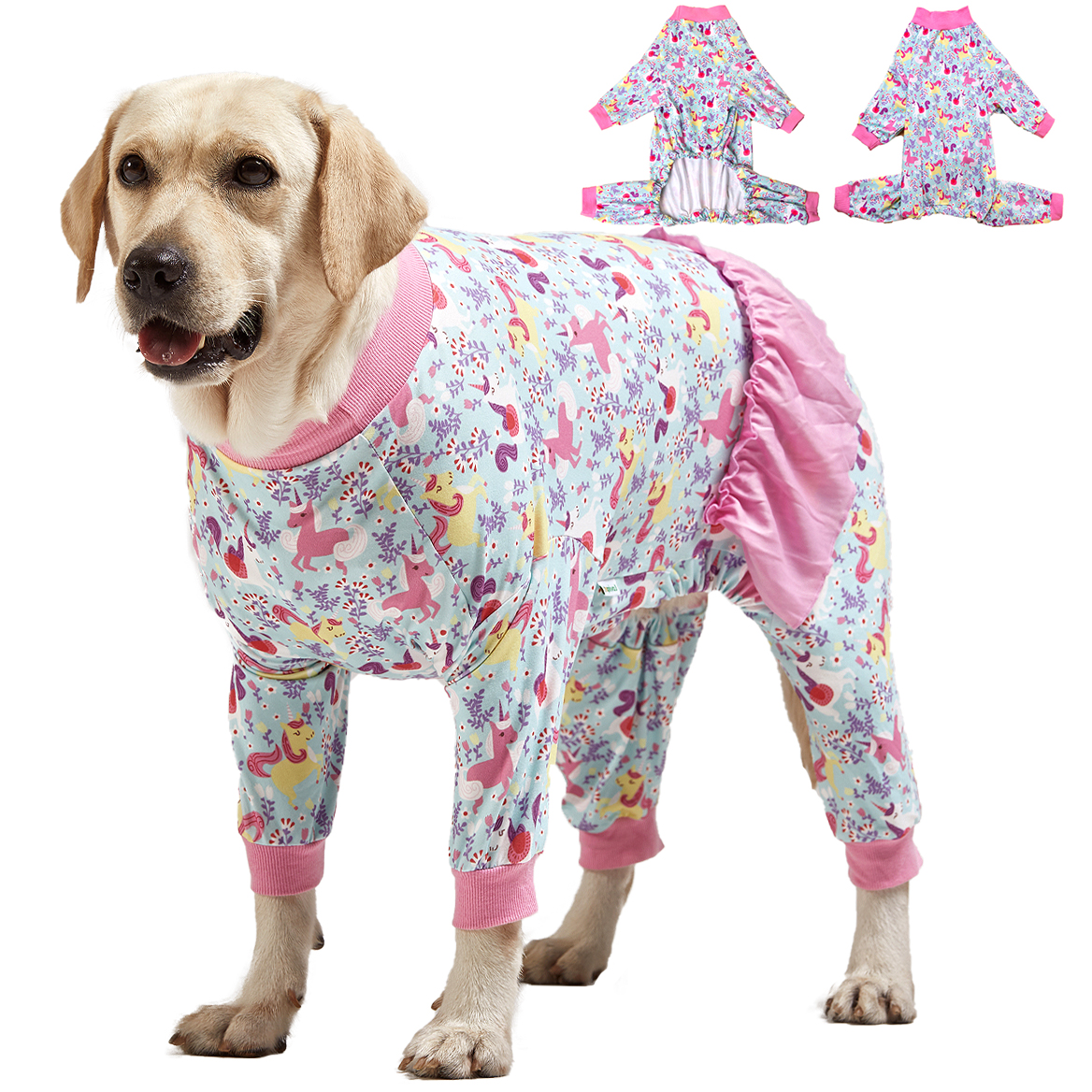LovinPet Cute Designs Dog Pajamas for Large Breeds | Belly Protection, Soft & Stretchy