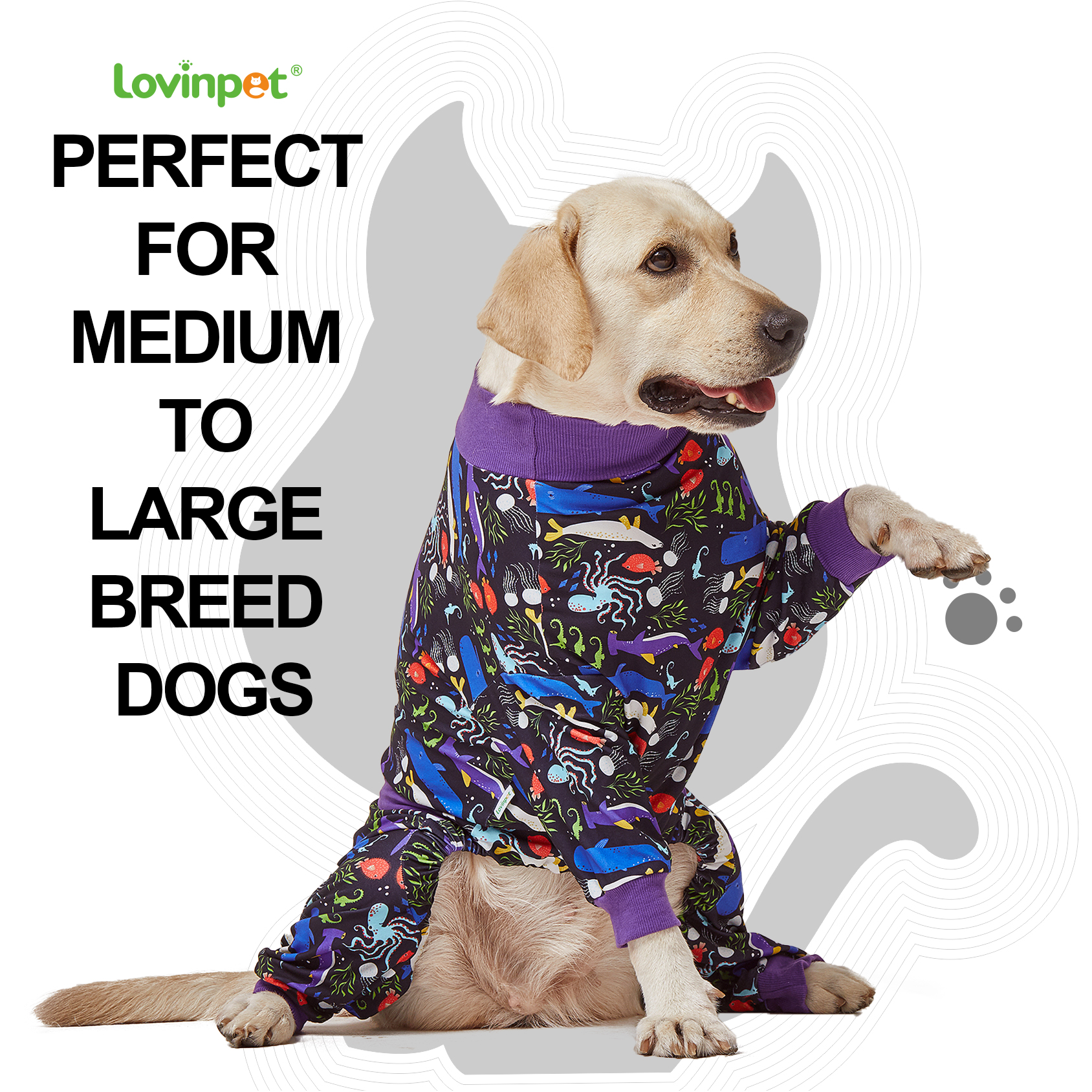LovinPet Large Big Dog Pajamas - Post Operative etc.