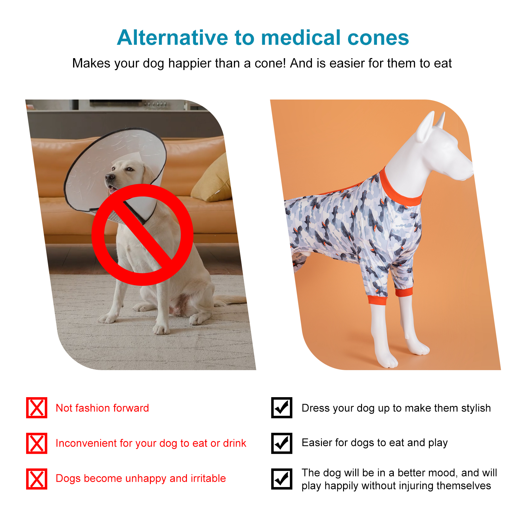 LovinPet Large Dog Pajama - Hippo Camouflage Print with Orange Trim