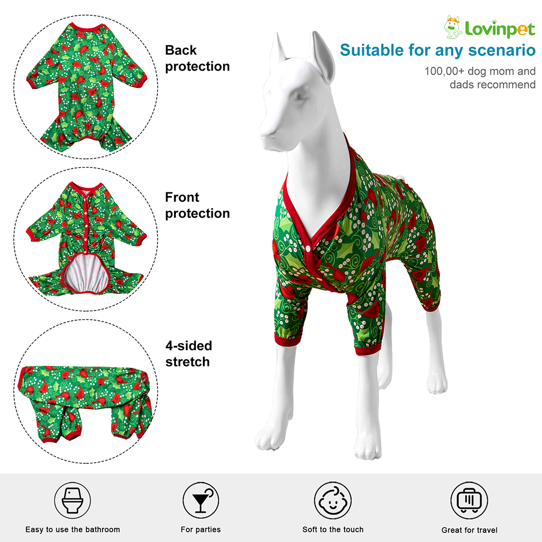 LovinPet Dog Knee Surgery Onesie - Christmas Theme Design