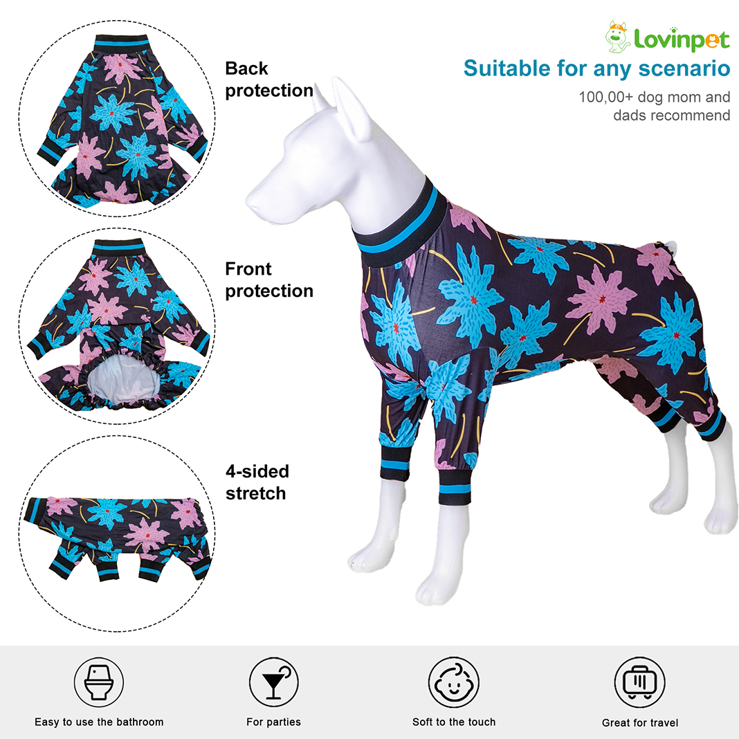 LovinPet Floral Fantasy Dog Pajama - Bright Blooms for Stylish Pups