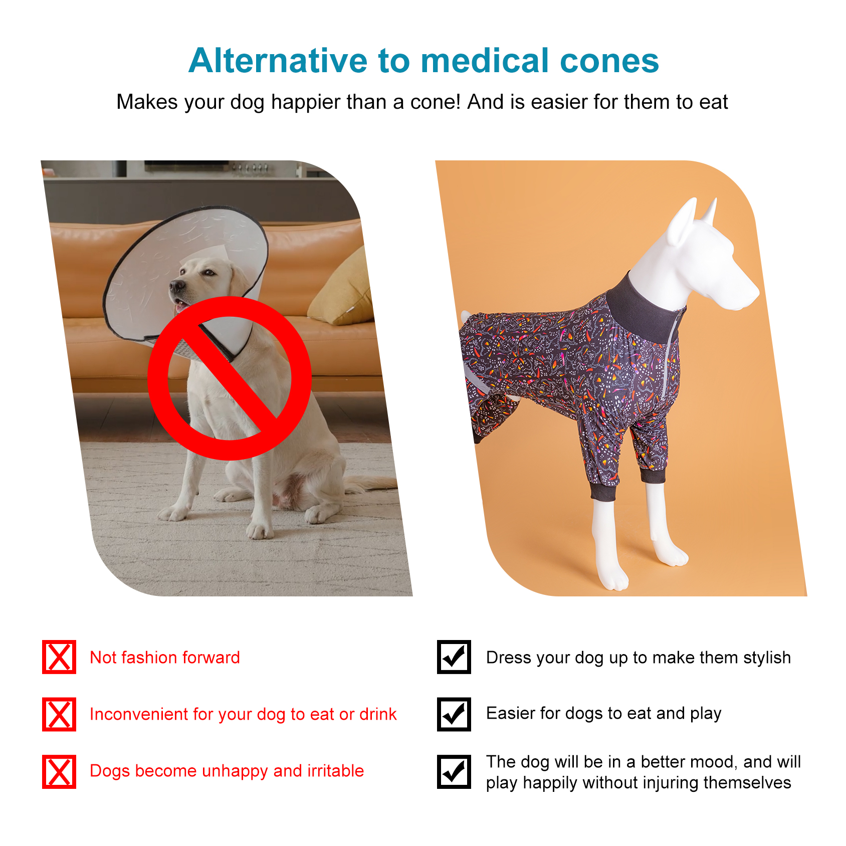 LovinPet Large Dog Pajama - Cool Geometric Streetwear Pajamas for Large Dogs