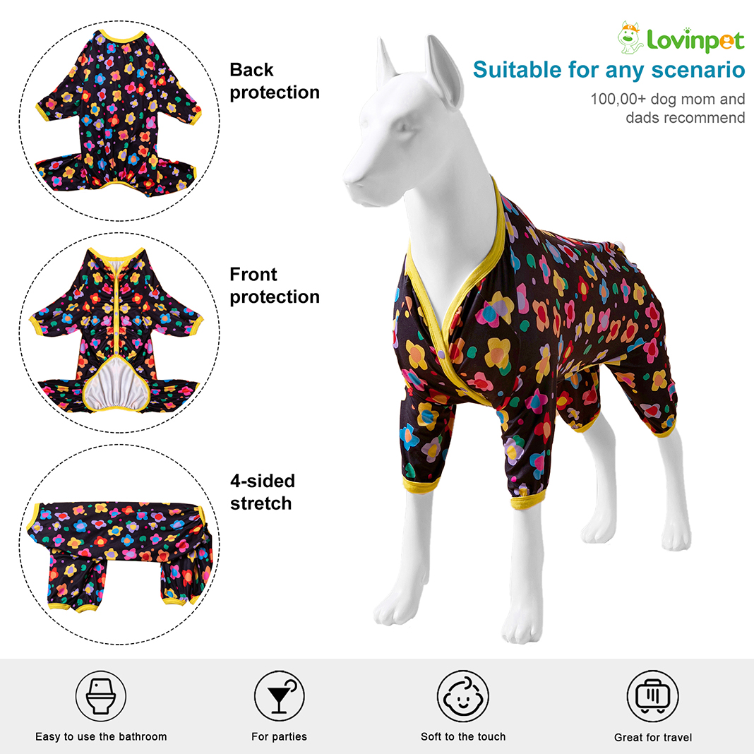 LovinPet Floral Delight Pajamas for Large Dogs - Vibrant Floral Design