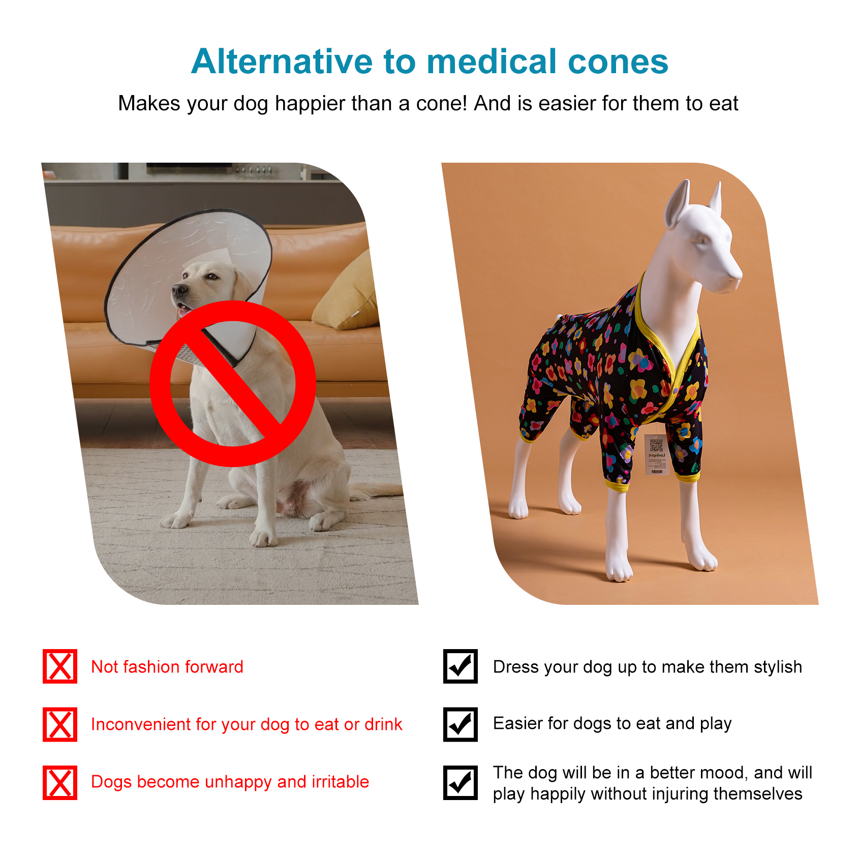 LovinPet Floral Delight Pajamas for Large Dogs - Vibrant Floral Design