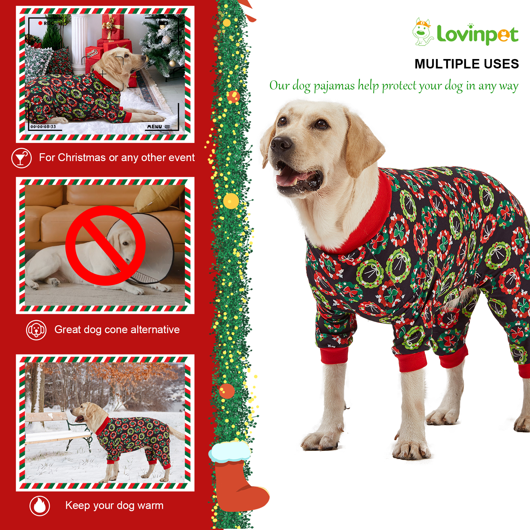 LovinPet Dog Christmas Onesies - Car Trip Using etc.
