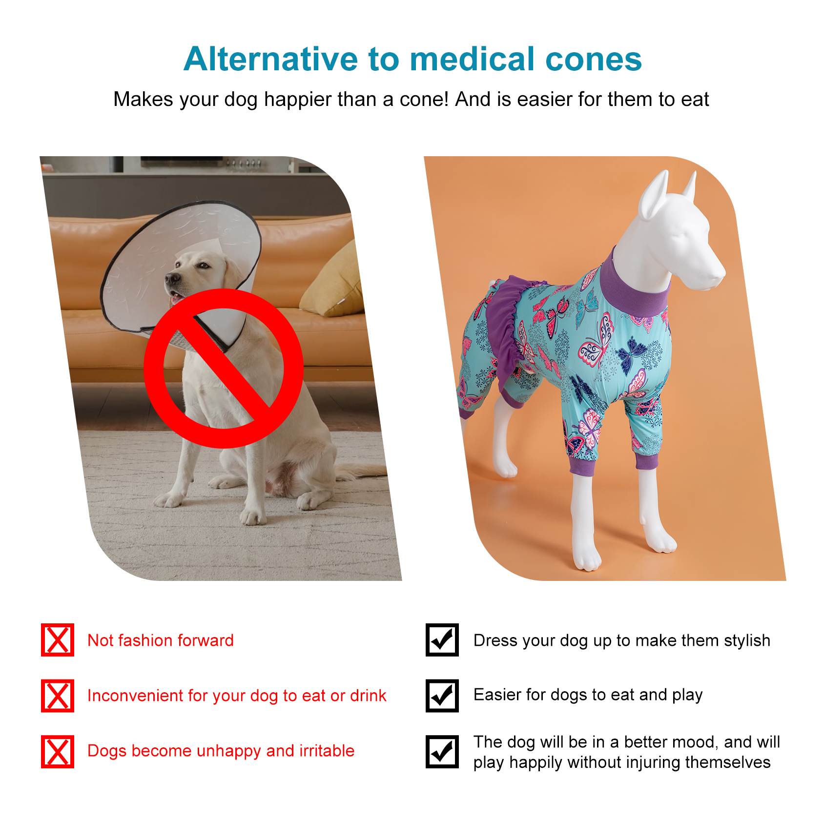 LovinPet Butterfly Design Large Dog Pajamas with Skirt