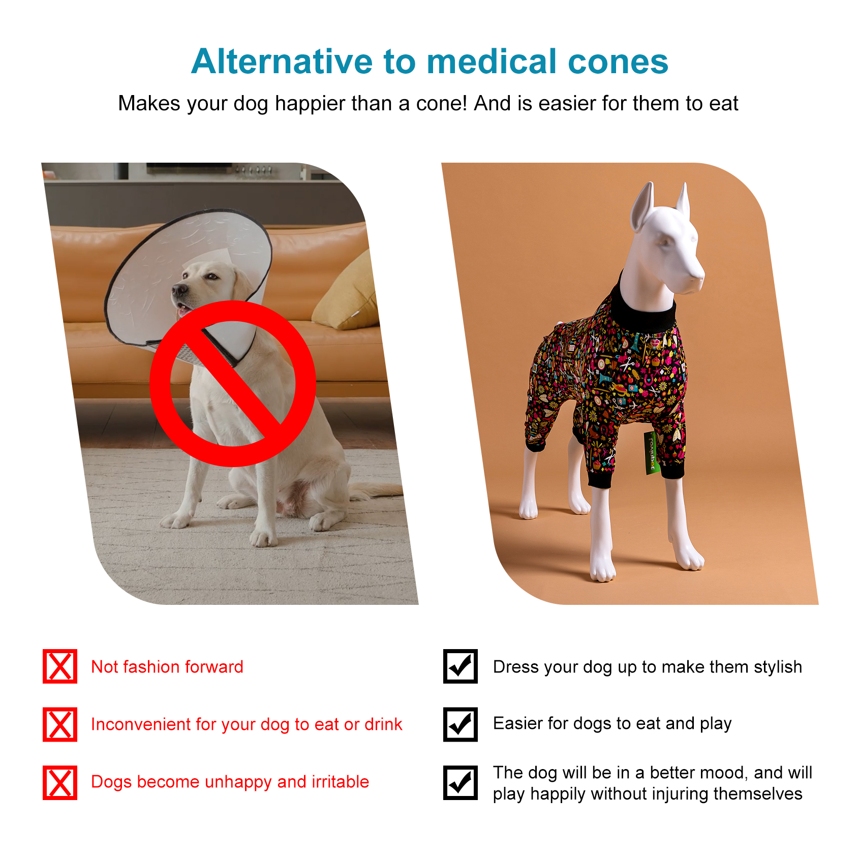 LovinPet Large Dog Pajamas Onesie - Colorful Abstract Sleepwear for Big Dogs