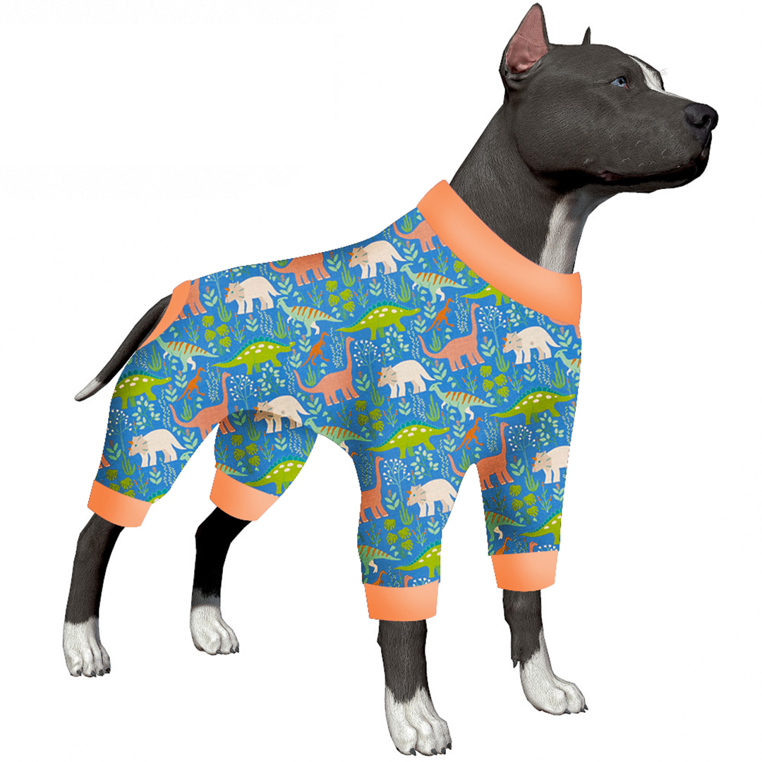 LovinPet Dinosaur Print Pajama for Large Dogs - Playful Prehistoric Theme