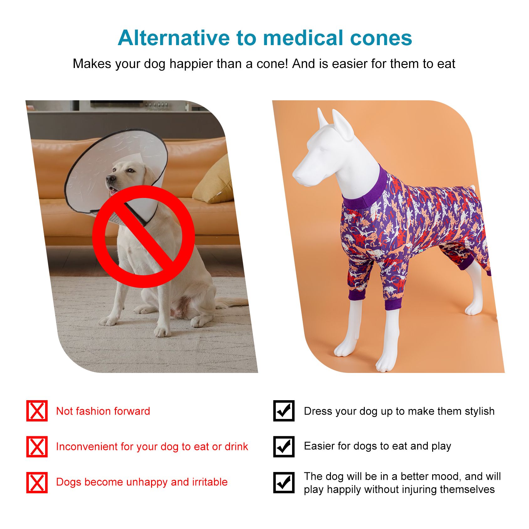 LovinPet Large Dog Pajama - Dinosaur Adventure Purple Pajamas for Big Dogs