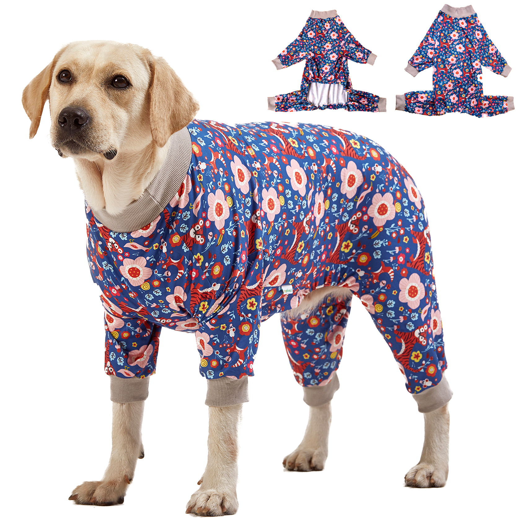 Vibrant Blue Floral Pajamas for Large Dogs | LovinPet