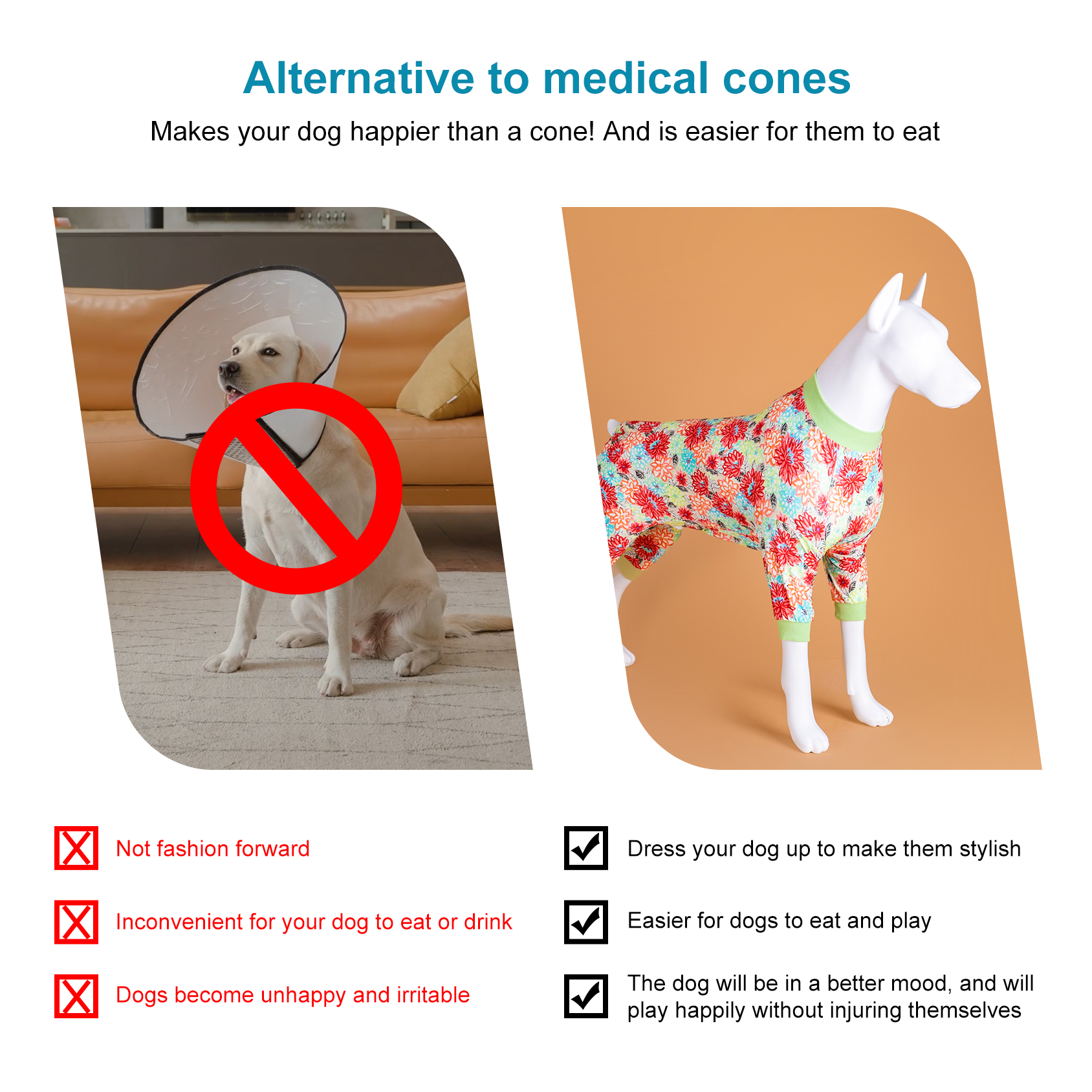 LovinPet Large Dog Jumpsuit Pajama - Vibrant Floral Print Pajamas for Large Dogs