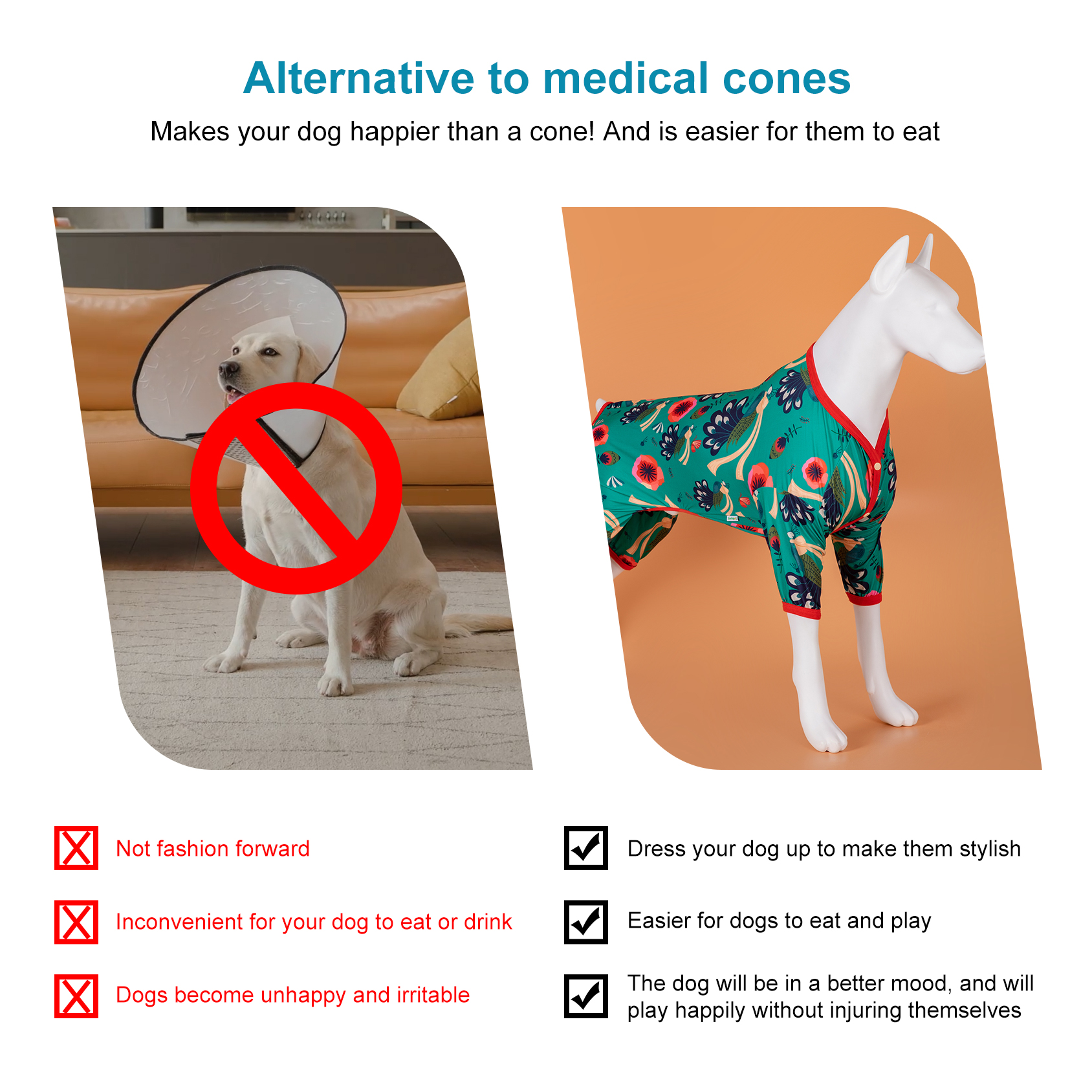 LovinPet Large Dog Pajama - Vibrant Peacock Print Pajamas for Large Dogs