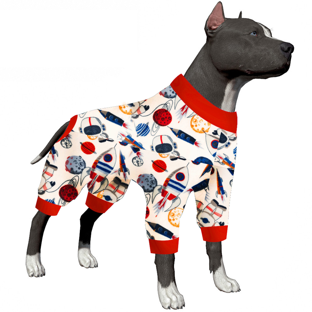 LovinPet Dog Knee Surgery Onesie - Space Exploration Design