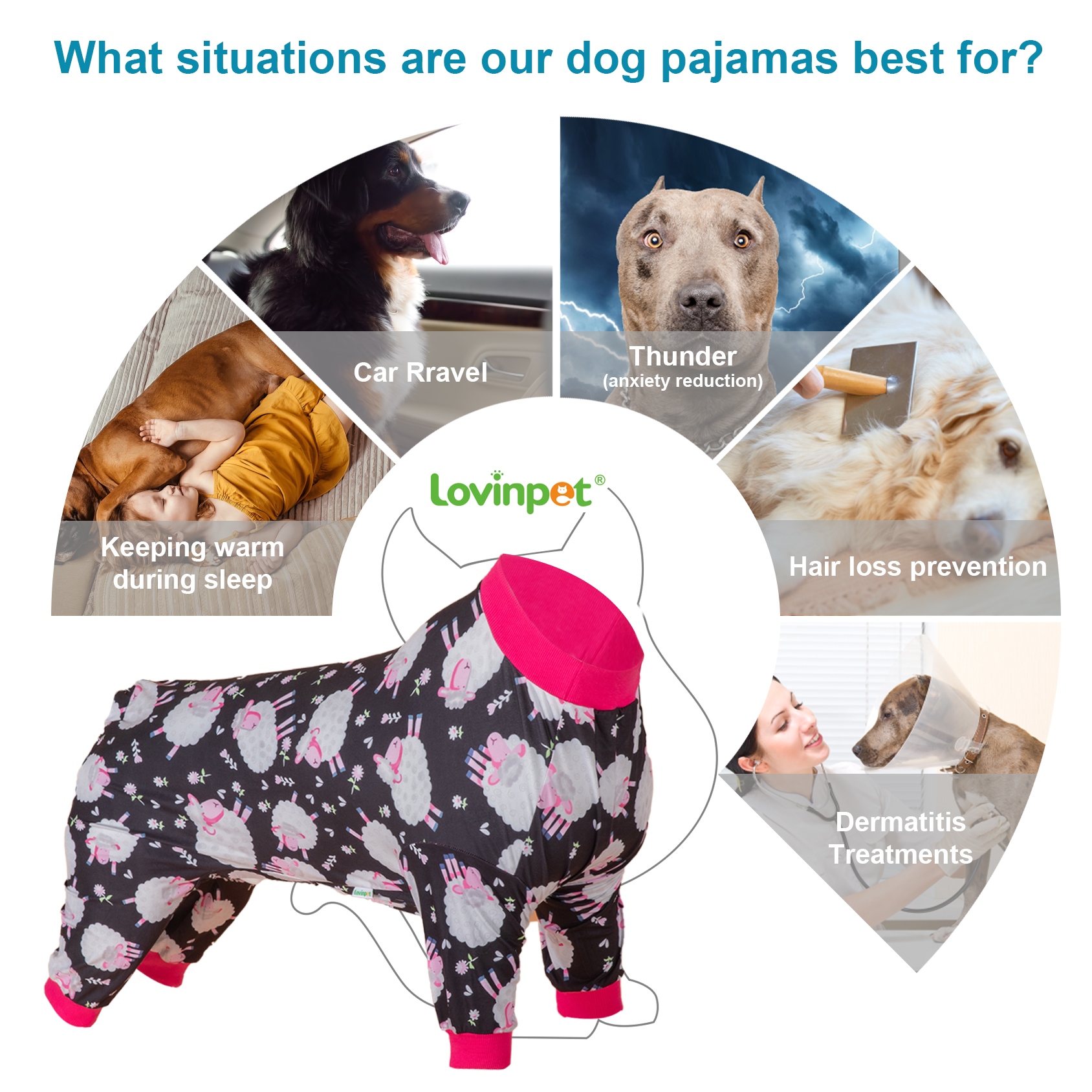 Cozy Dog Pajamas | Large Dogs Belly Protection for Large Dogs