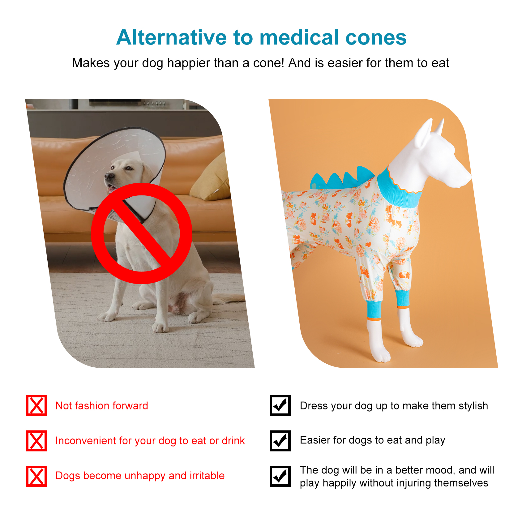 LovinPet Large Dog Pajama - Woodland Animal and Dinosaur Spikes Pajamas for Large Dogs