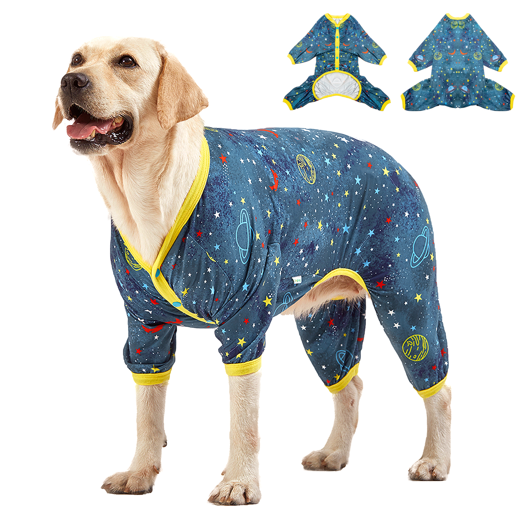 LovinPet Large Dog Pajama - Space Adventure with Planets and Stars