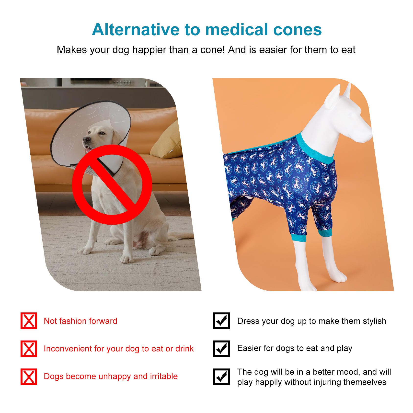 LovinPet Large Dog Pajama - Mystical Unicorn Pattern