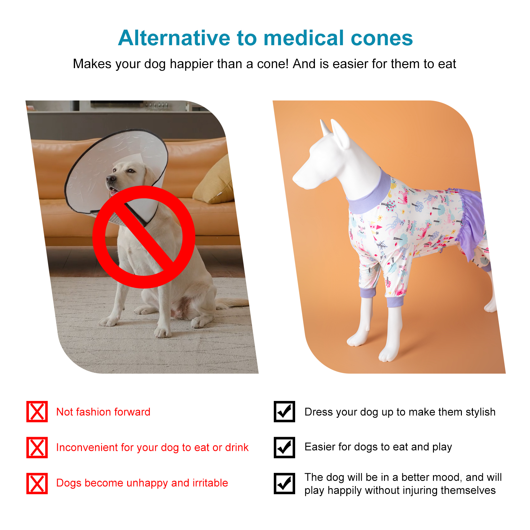 LovinPet Shirts for Large Dogs - Post Operative etc.