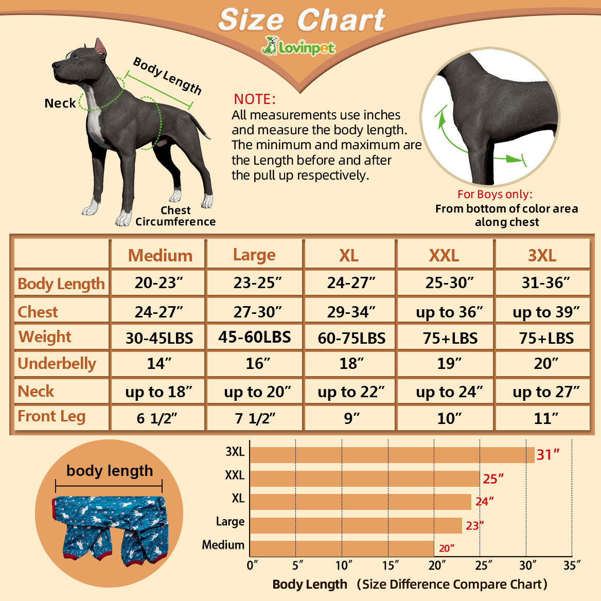 LovinPet's Comfortable and Protective Large Dog Pajamas