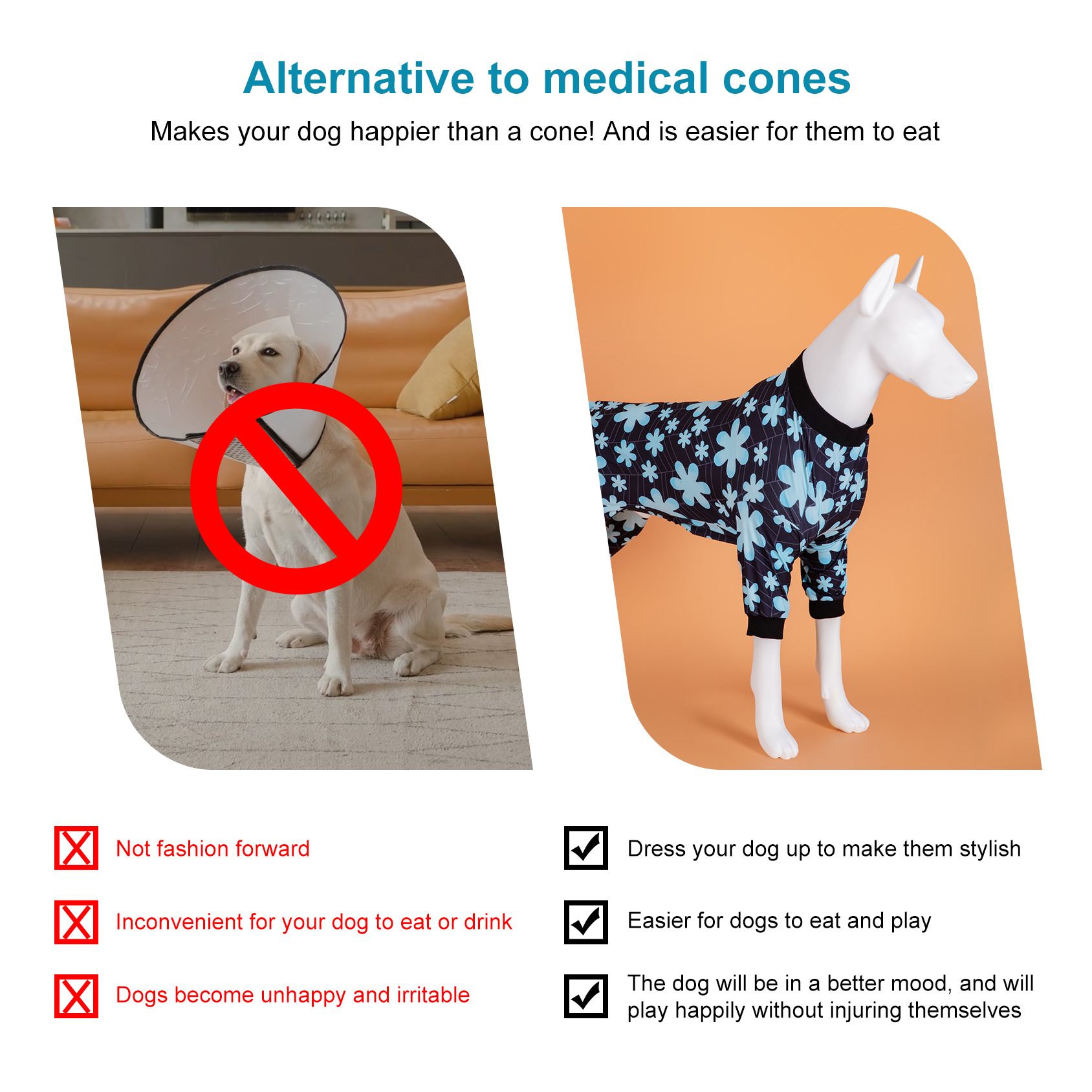 LovinPet Large Dog Pajama - Bold Mint Green Floral Print Pajamas for Large Dogs