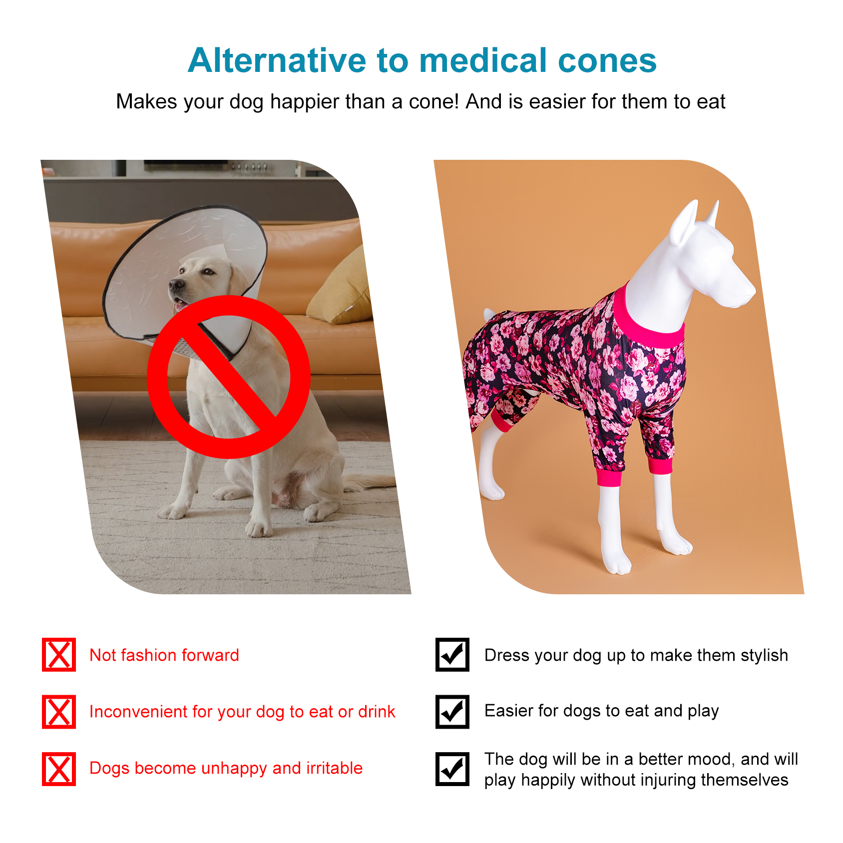 LovinPet Large Dog Pajama - Floral Pink Design Full-Body Cozy Sleepwear