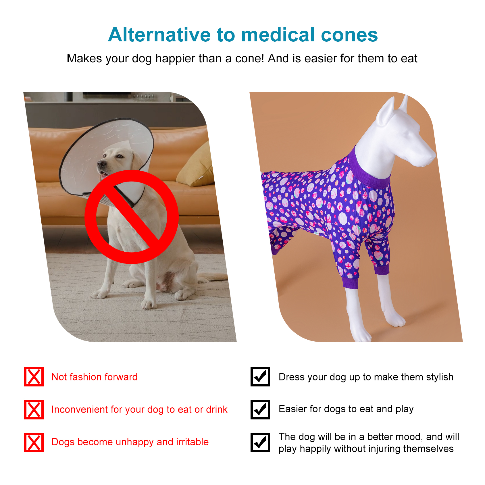 LovinPet Purple Planet Design Large Dog Pajamas with Belly Protection