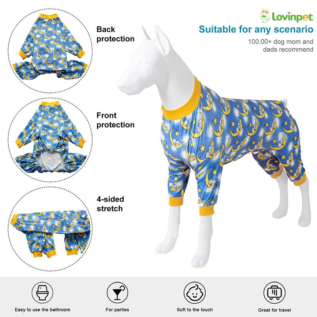 LovinPet Large Dog Knee Surgery Pajamas Onesie - Nighty Bear