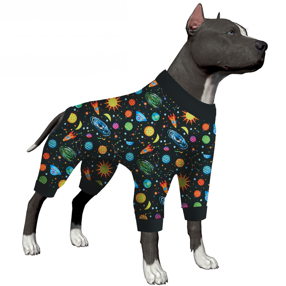 LovinPet Large Dog Pajama - Cosmic Planets & Stars Print