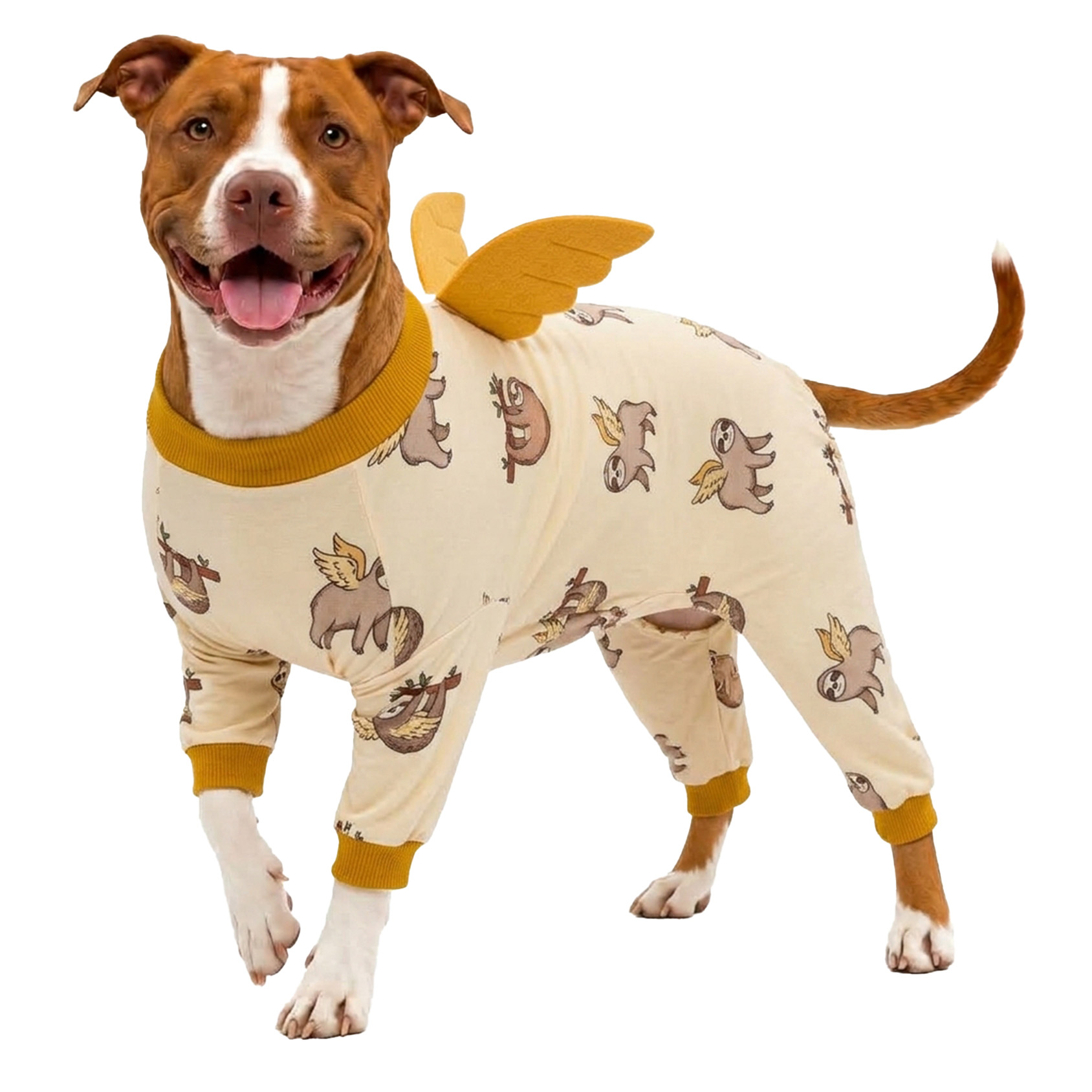 LovinPet Large Dog Pajamas, Pink Cow 4-Leg Stretch Onesie, Soft Lightweight PJs