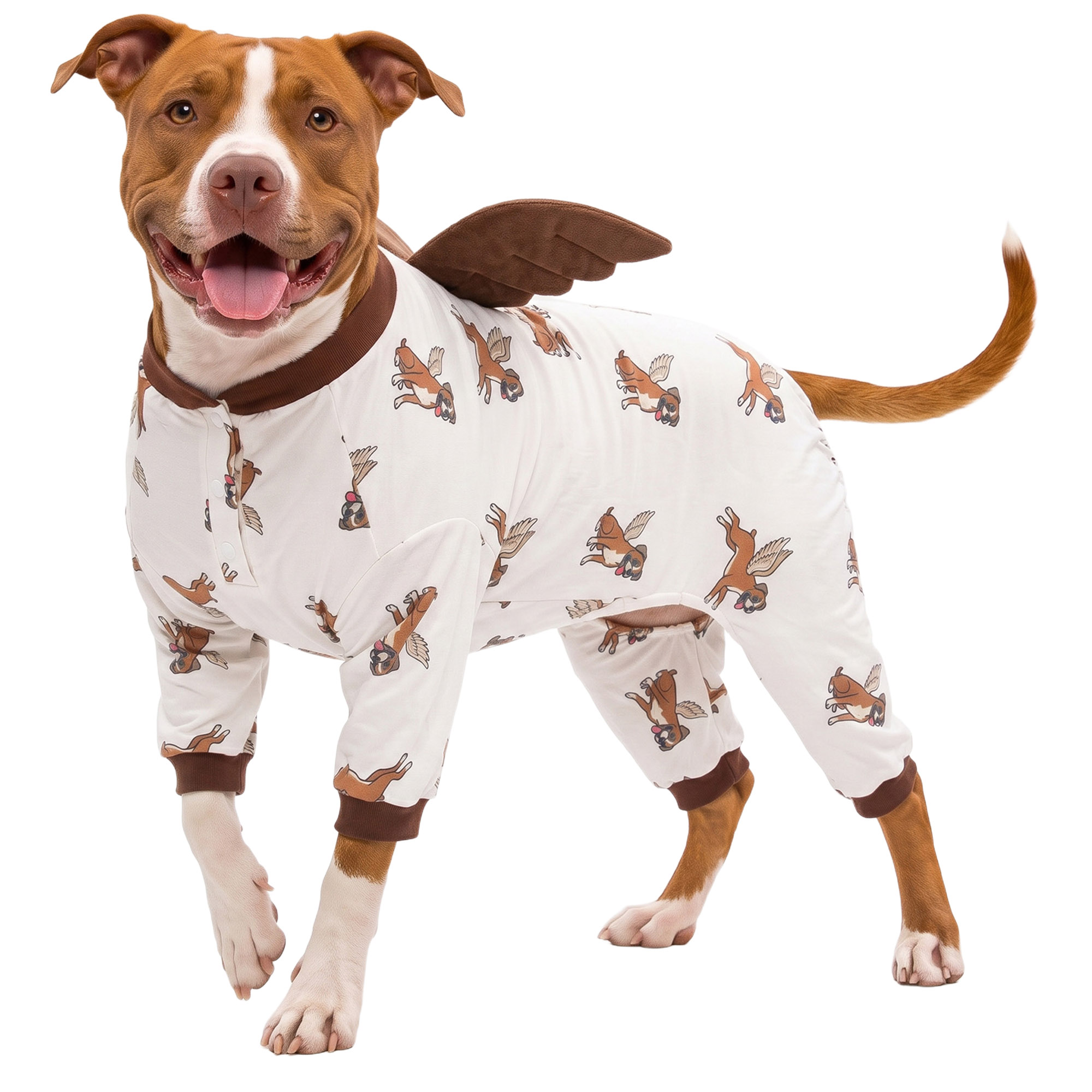 Four-Leg Dog Onesie with Detachable Wings for Large Breeds-Pink