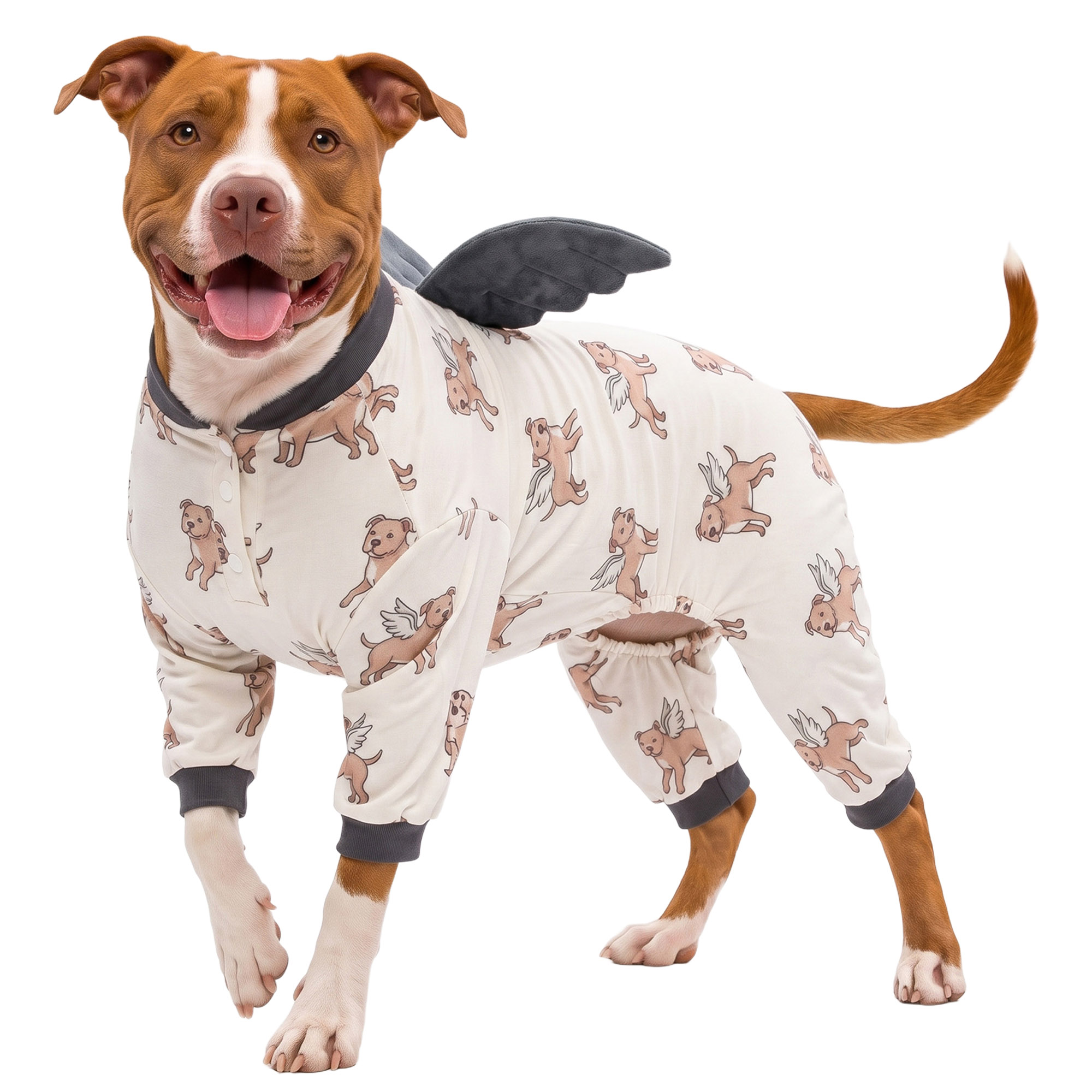Four-Leg Dog Onesie with Detachable Wings for Large Breeds-Pink