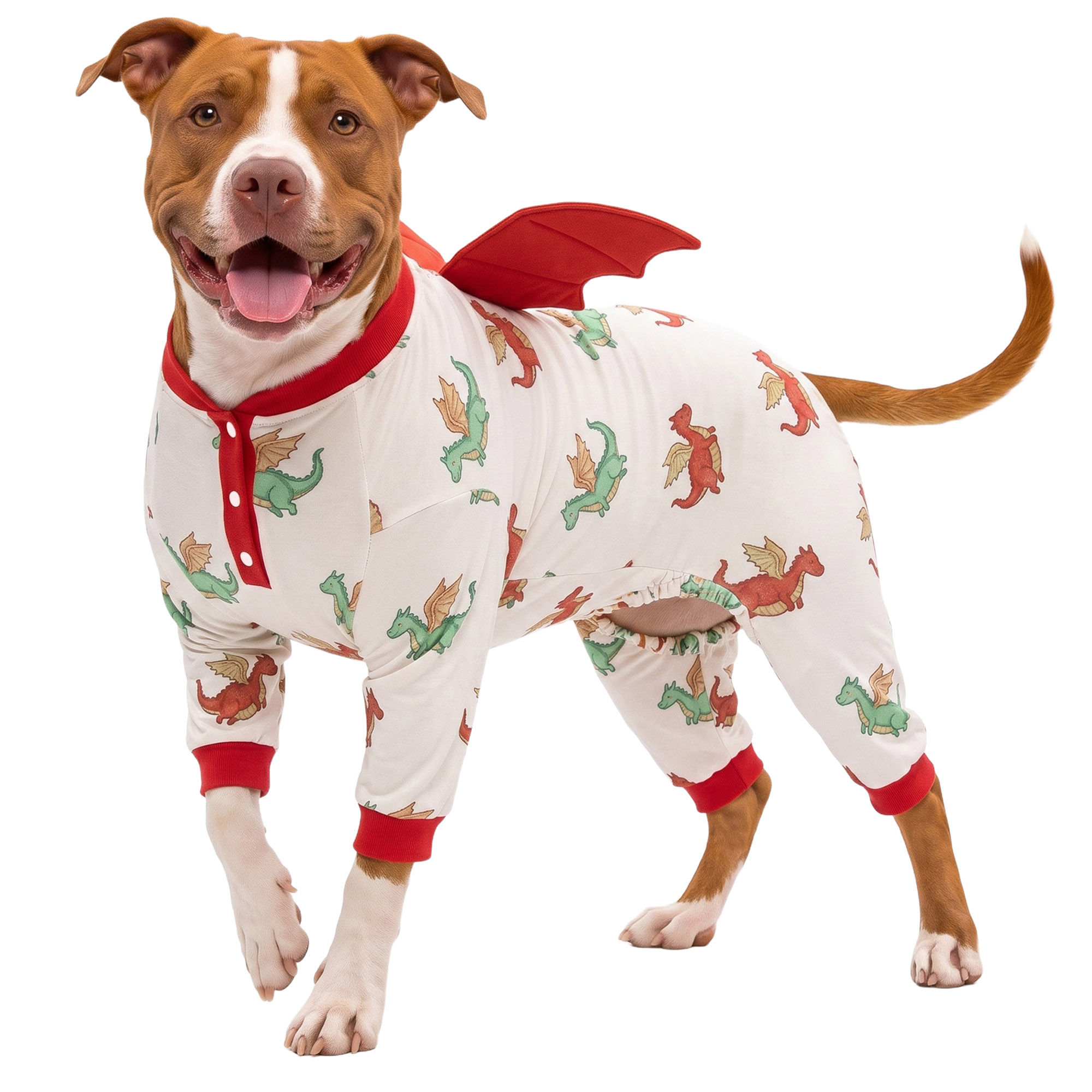 Four-Leg Dog Onesie with Detachable Wings for Large Breeds-Pink