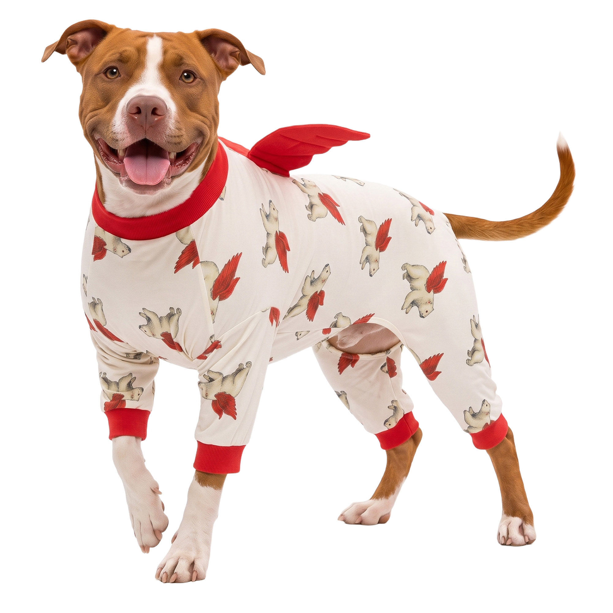 Four-Leg Dog Onesie with Detachable Wings for Large Breeds-Pink