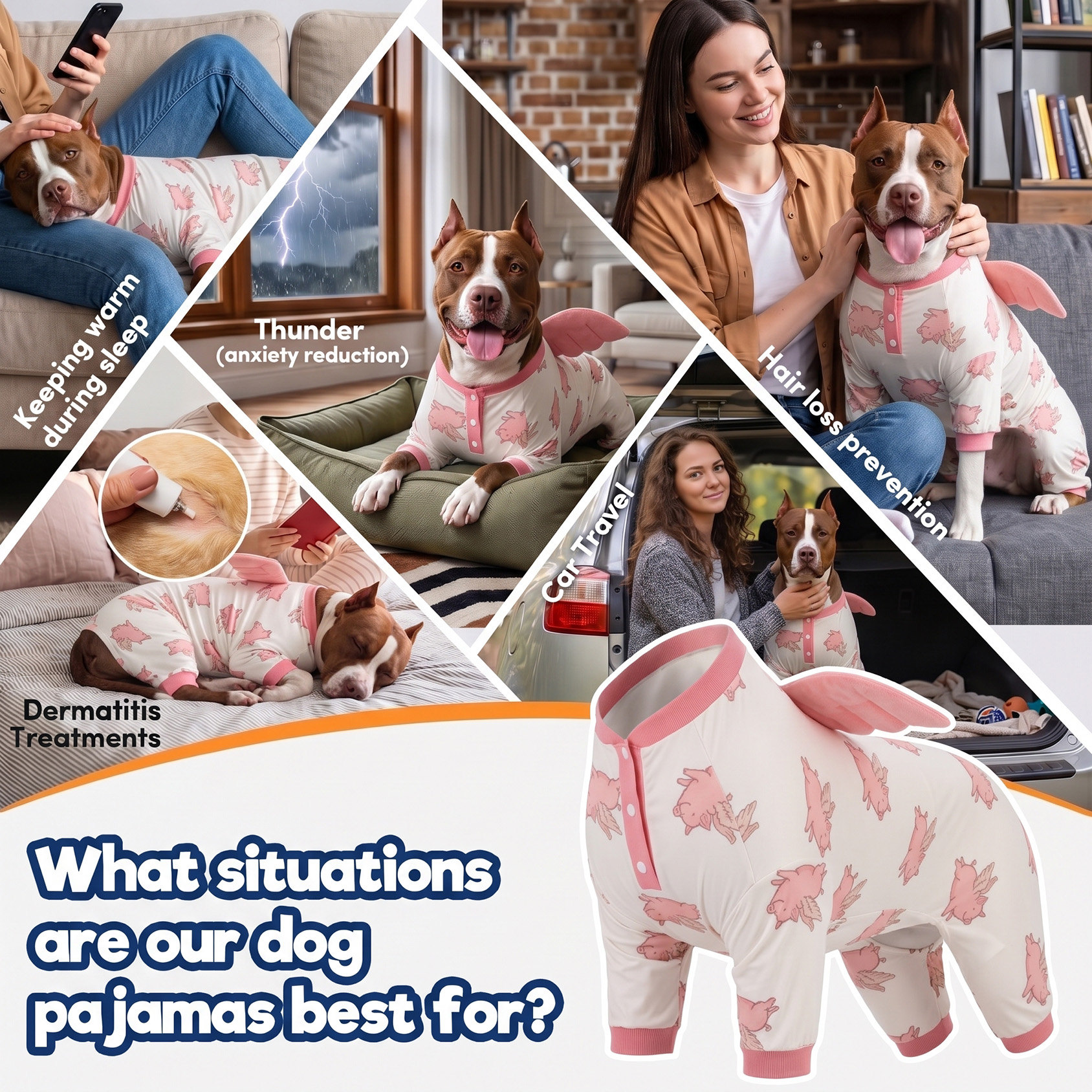 Four-Leg Dog Onesie with Detachable Wings for Large Breeds-Pink