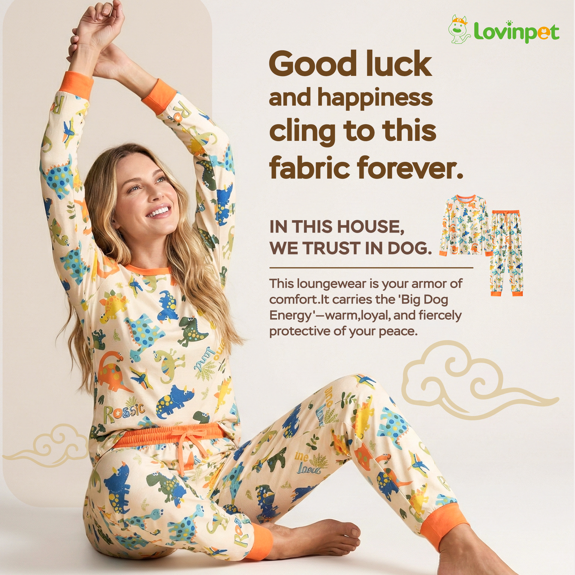 2-Piece Long Sleeve & Capri Pajama Set, Black