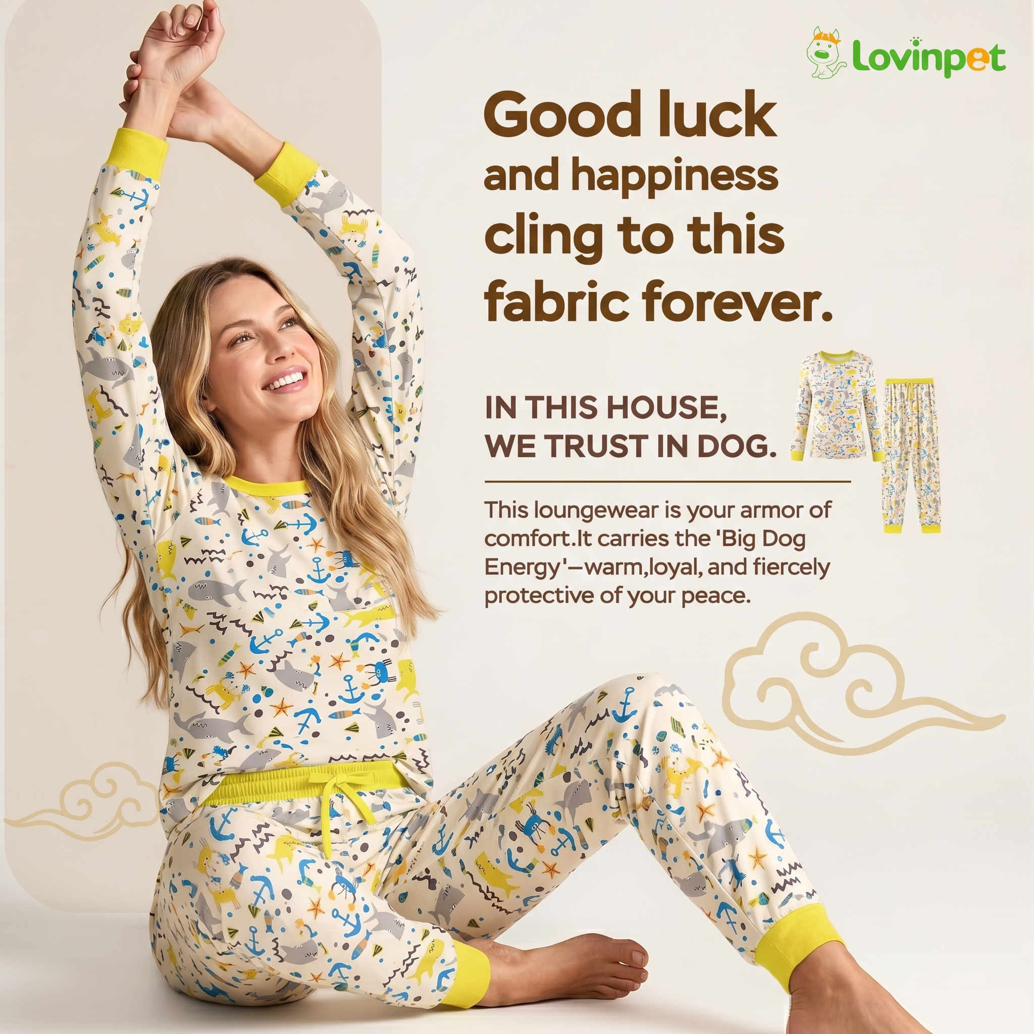 2-Piece Short Sleeve & Capri Pajama Set, Yellow