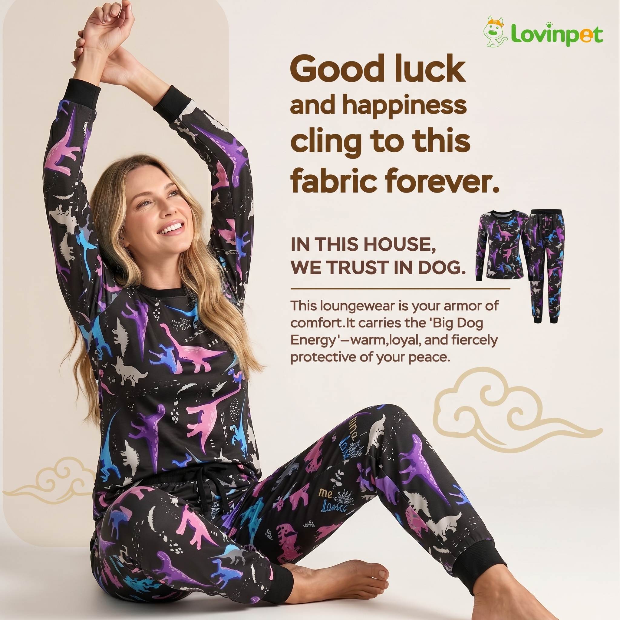 2-Piece Short Sleeve & Capri Pajama Set, Green