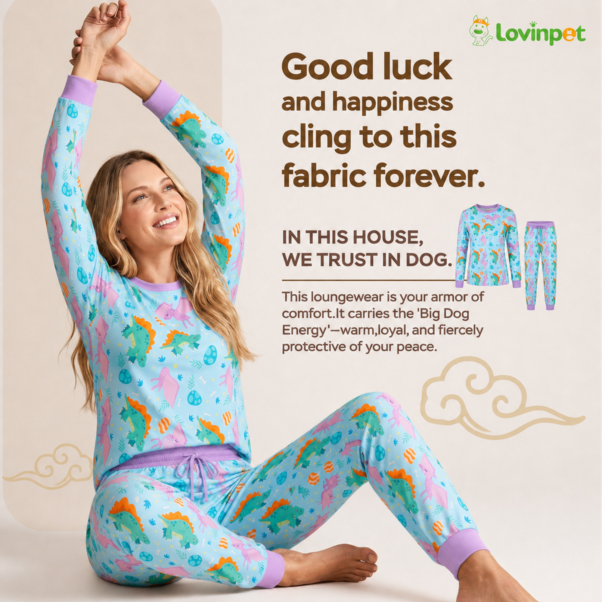 2-Piece Long Sleeve & Capri Pajama Set, White