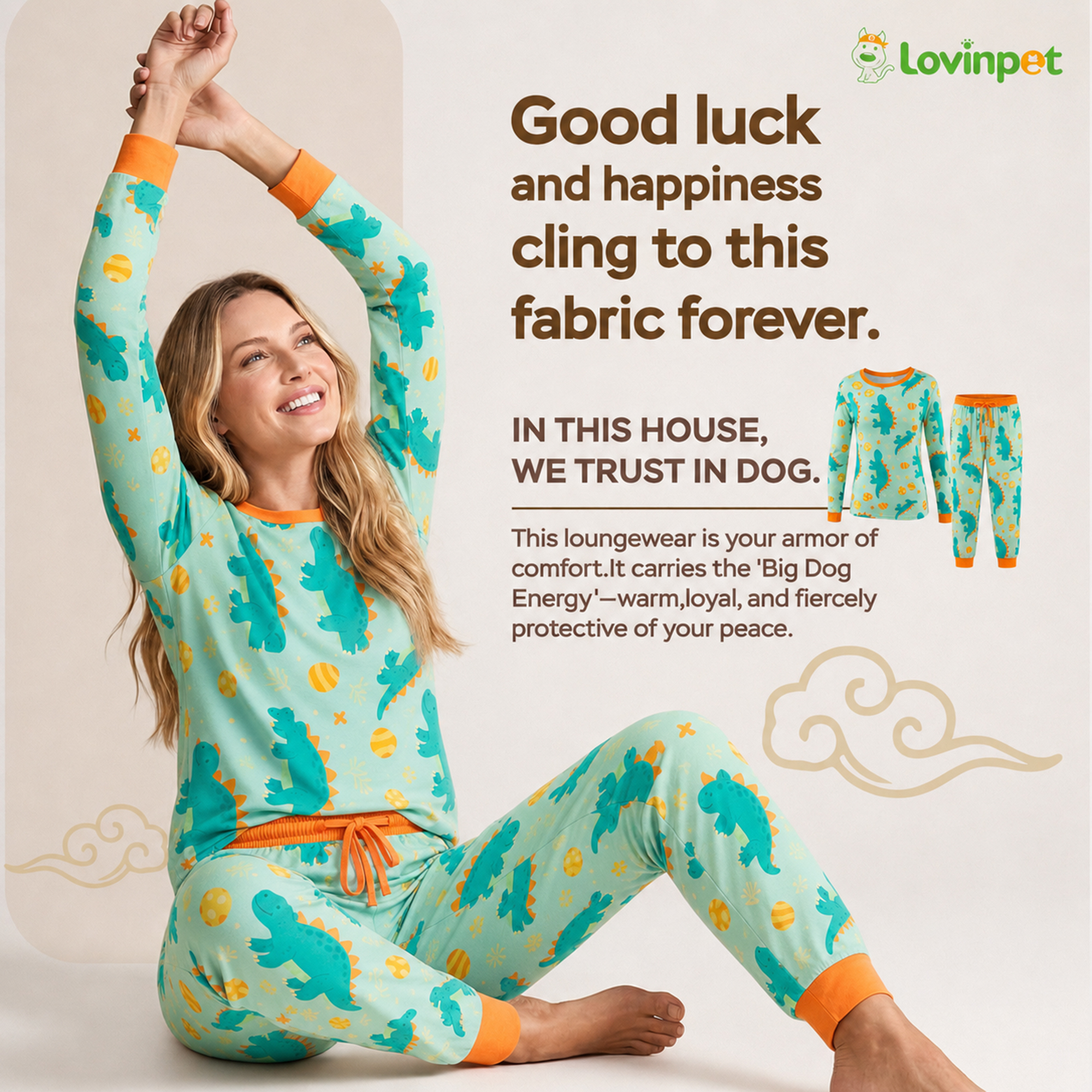 2-Piece Short Sleeve & Capri Pajama Set, Green