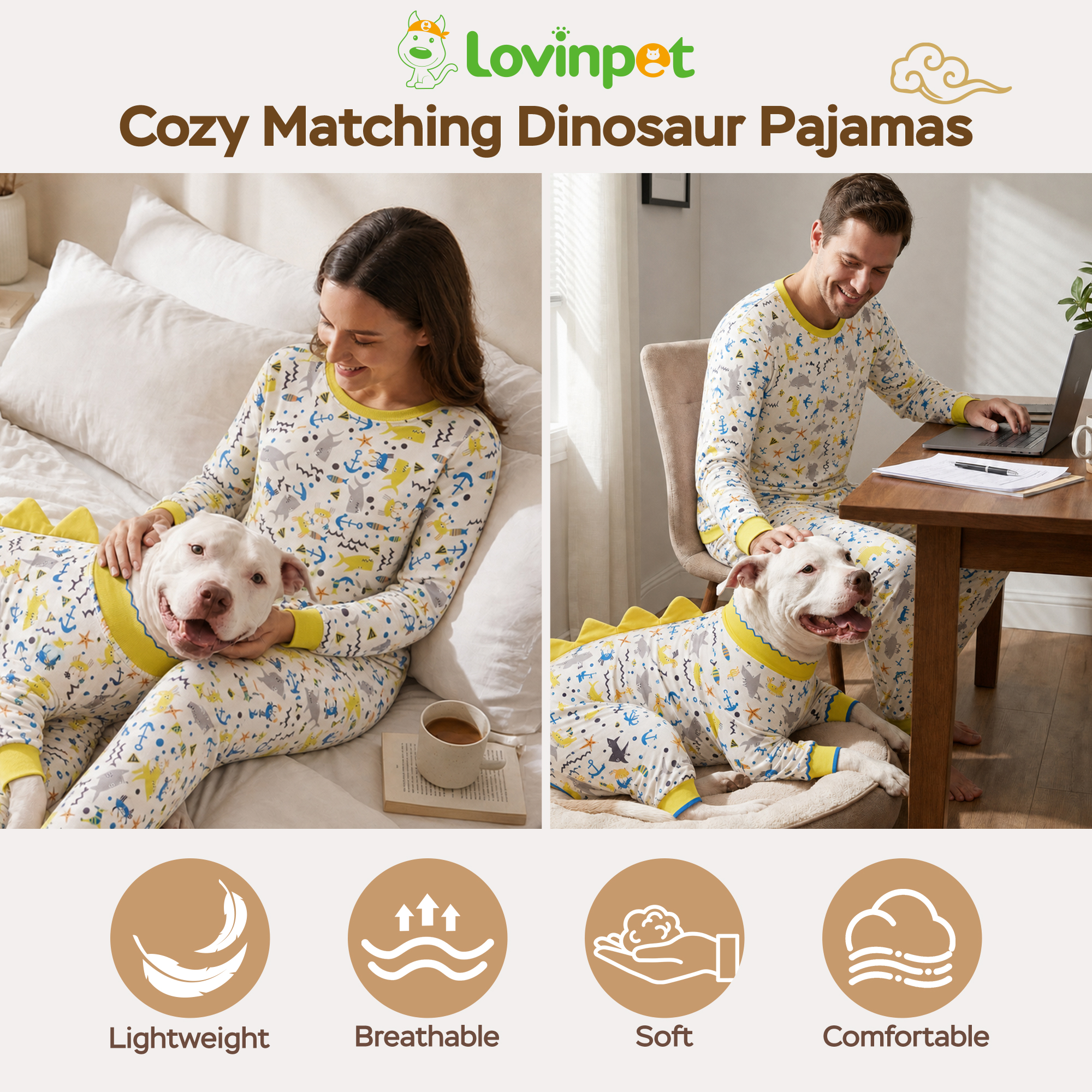 2-Piece Short Sleeve & Capri Pajama Set, Yellow