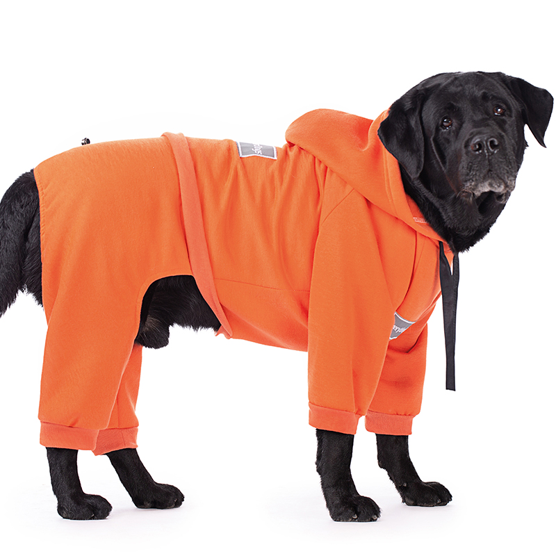 Fleece-Lined Hooded Dog Sweater for Medium and Large Breeds