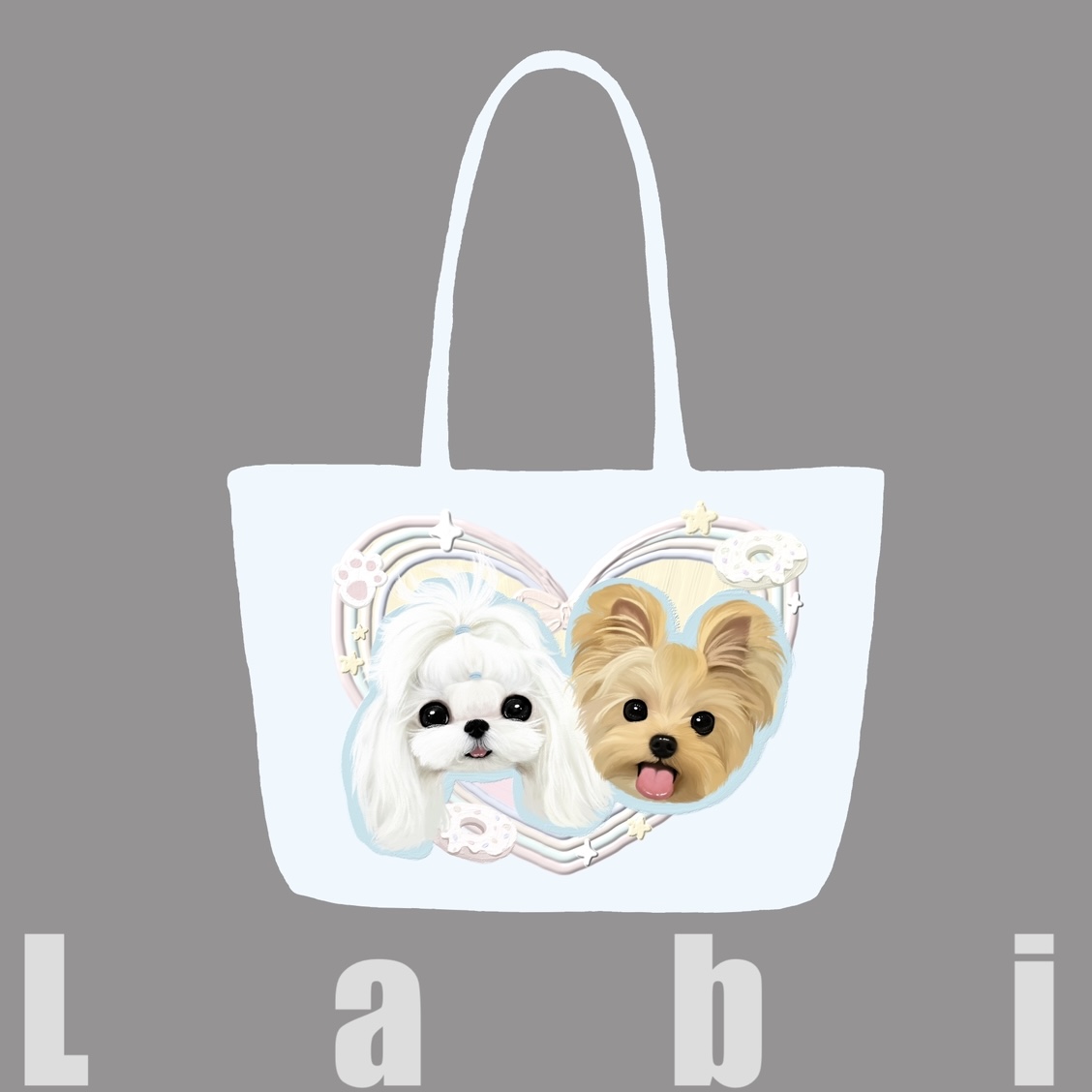 Labidesign pet cat and dog cute pet graphic customization hand-painted diy single-shoulder leather bag walking and bending tote large capacity