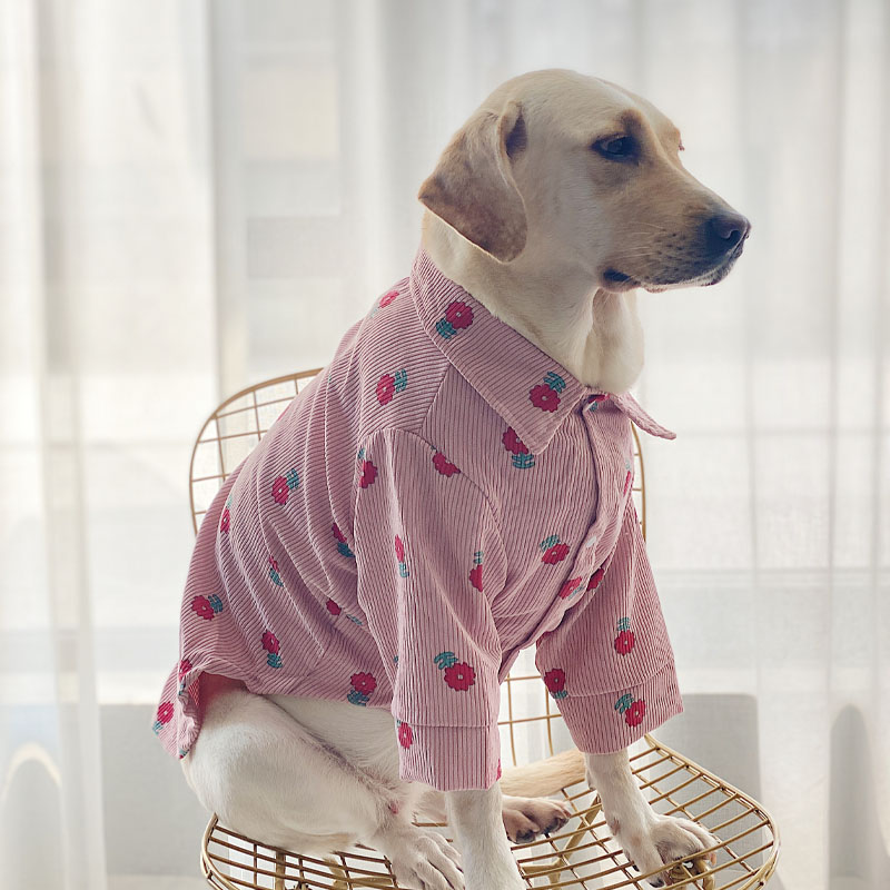 LovinPet Large Dog Corduroy Shirt | Cute Style for Labradors & Retrievers