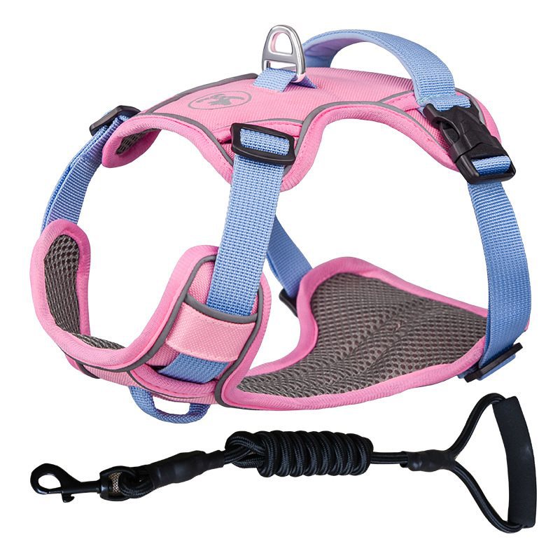 Dog hand holding rope vest-style chest strap outing strap dog harness small large dog Labrador dog leash